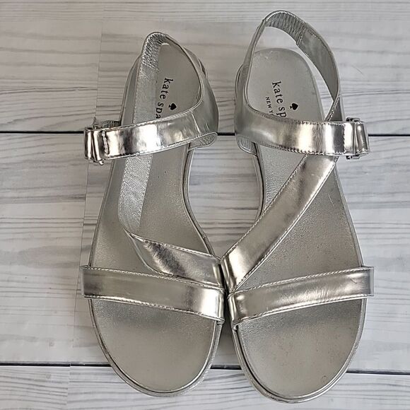 Kate Spade McKee Silver Sport Sandal Womens Size 9 - Picture 2 of 9